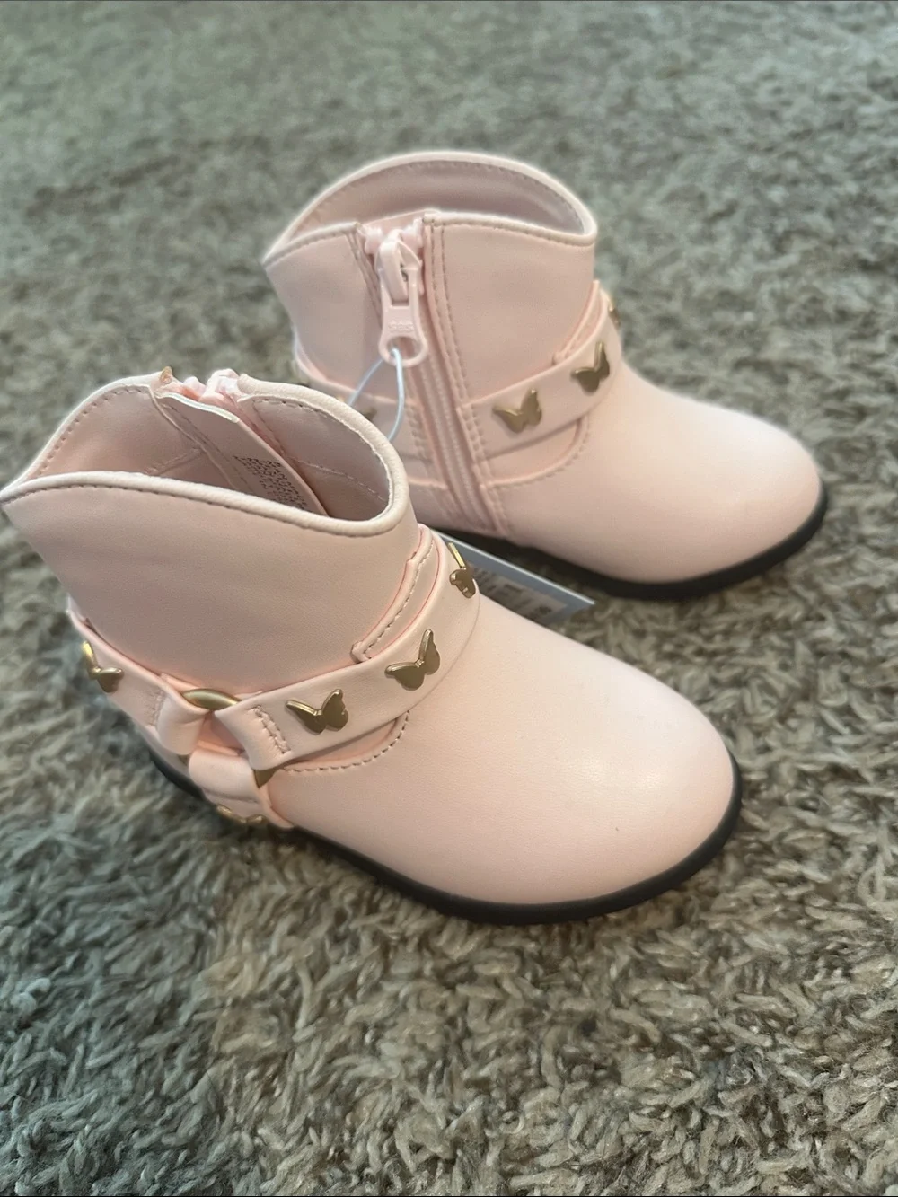 Cat & Jack pink butterfly boots NWT 5